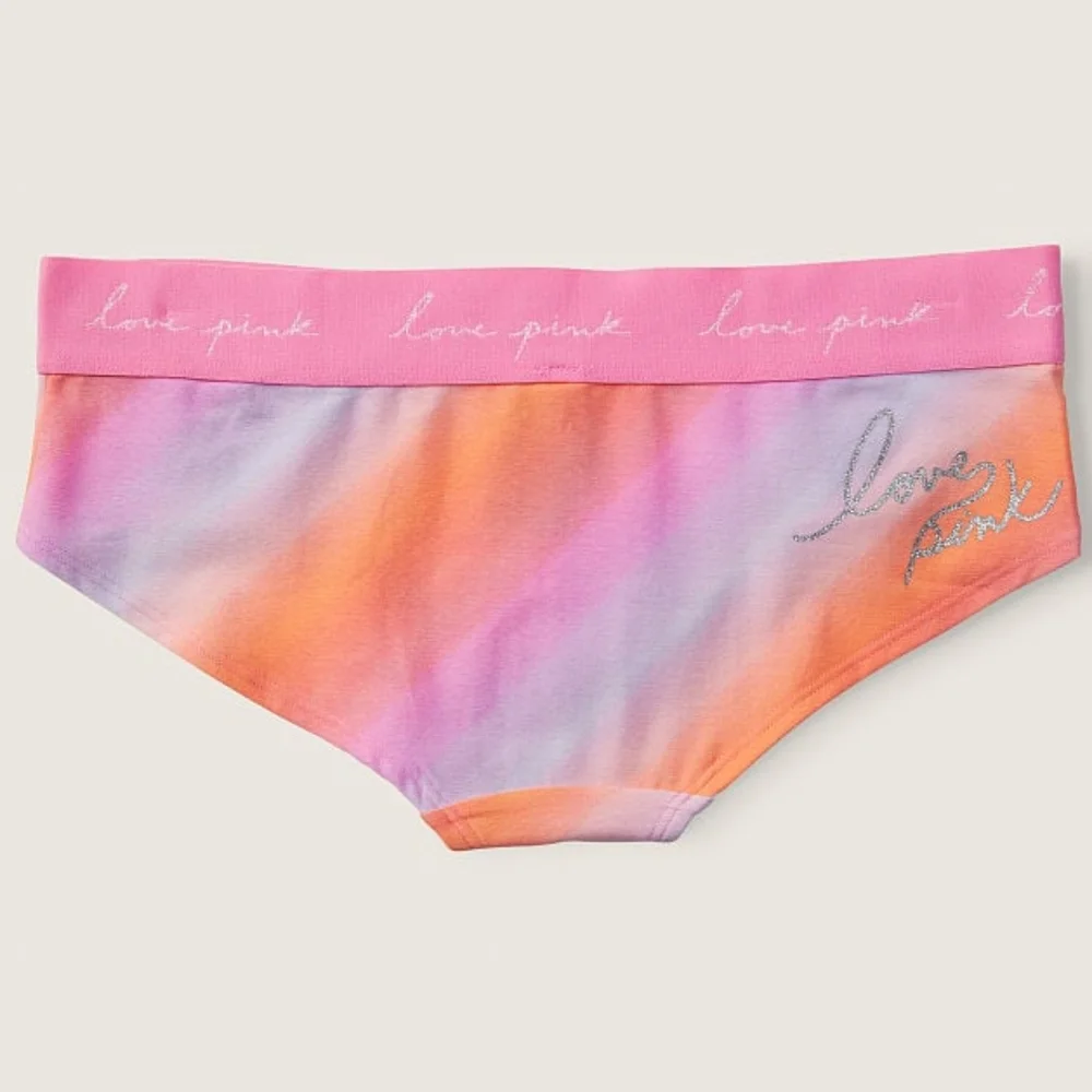 NWT Victoria's Secret Gradiant Pink/Orange with Logo Graphic Hipster Panty L - Picture 1 of 4